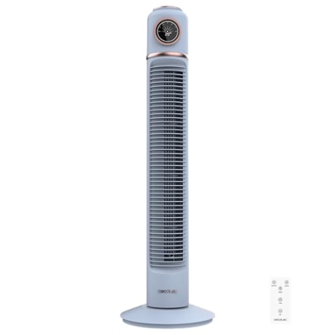 Cecotec - Turmventilatoren EnergySilence 1090 Skyline Retro Smart Blue von 81 cm, 40W, Display LED, taktile und fernbedienliche Steuerung, 3 -Geschwindigkeit, Timer 12 Stunden und 72 Oszillation