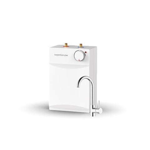 Thermoflow UT 5 Set Ovalis Untertischspeicher inkl. Niederdruckarmatur | Warmwasserboiler 5 l Speichervolumen| G 3/8" Anschluss | 35-75 °C | 65 °C in 10 min.
