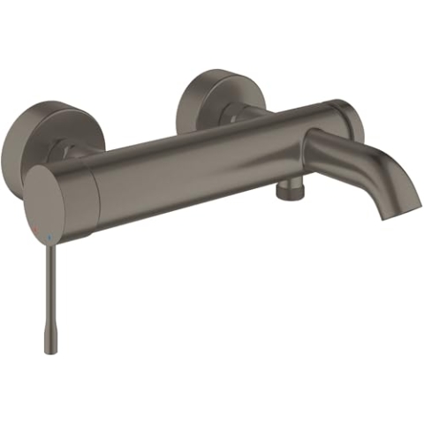 GROHE Einhand-Wannenbatterie Essence 25250_1, Wandmontage, eigensicher, Professional Edition, hard graphite gebürstet