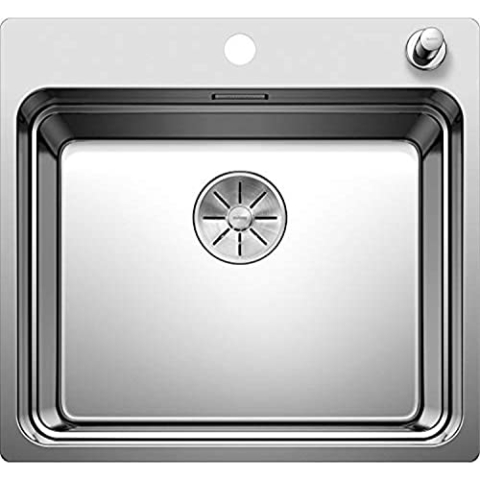 BLANCO ETAGON 500-IF/A | Edelstahl Spüle | Einbauart: Einbau von Oben & Flächenbündig | für 60 cm breite Unterschränke | Widerstandsfähig gegenüber Kratzern | Großes Beckenvolumen