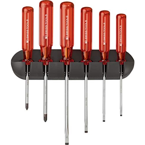 PB Swiss Tools Schraubendreher-Satz 6-teilig Schlitz PH im Wandhalter Classic