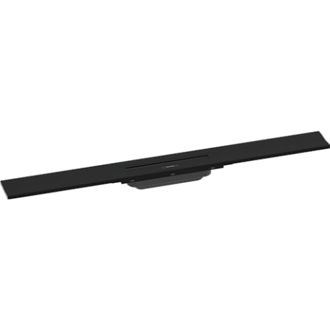 hansgrohe Fertigset Duschrinne RainDrain Flex, Abflussrinne 800mm, Bodenablauf Dusche kürzbar zur Wandmontage, Mattschwarz