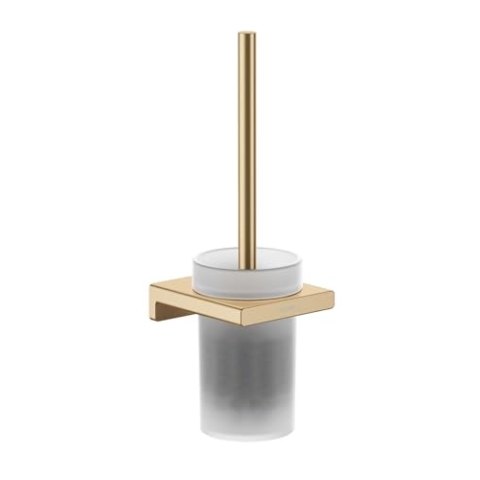 hansgrohe AddStoris - Toilettenbürste mit Halter, Toilettenbüstenhalter für Wandmontage, WC-Bürste mit Halter, verdeckte Befestigung, Badezimmer Zubehör, Brushed Bronze, 41752140