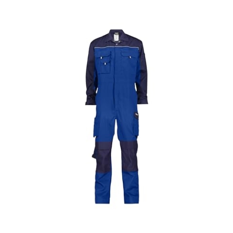 DASSY® Cannes Zweifarbiger Overall mit Kniepolstertaschen - Größe M - KORNBLAU/DUNKELBLAU
