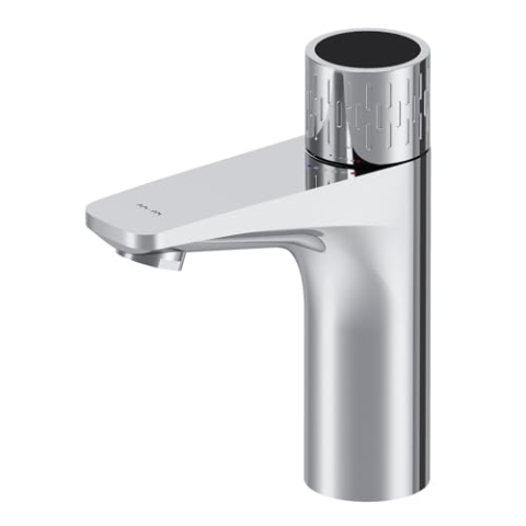 AM.PM Waschtischarmatur mit Themperatur-Indikator, Temperaturanzeige Mischbatterie, Wasserhahn Bad, Waschbeckenarmatur für Badezimmer, Einhebelmischer Waschbecken Chrom, Gem FGA02400