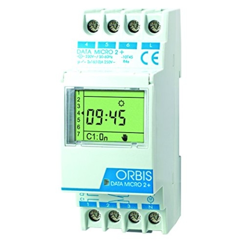 DATA MICRO 2 + 230 V.INTERRUPTOR HORARIO DIGITAL.2 CIRC.CONMUT.DIA/SEMANA 32 MEMO.PULSO 1-59 S