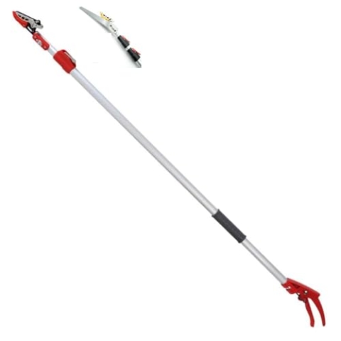 Recalma Teleskop Astschere, Gartenschere Blumenschere zum Schneiden von ästen, Astschere Teleskop Länge von 130-220 cm, Edelstahl Sägeblatt, Rosenschere und Baumsäge mit Ergonomisch geformter Griff