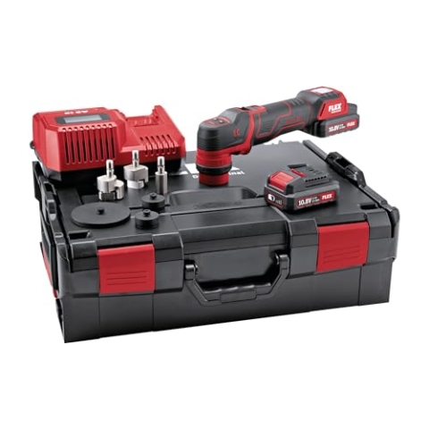 Flex Akku Polierer 10,8 V (Poliermaschine) PXE 80 10,8-EC/2,5 Set - 418102, Schwarz / Rot