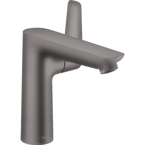 hansgrohe Wasserhahn Talis E (wassersparende Armatur mit Auslauf Höhe 150mm und Zugstangen-Ablaufgarnitur) Brushed Black Chrome
