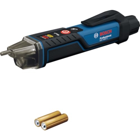 Bosch Elektromessgerät GVD 1000-17 (kontaktlose Spannungsdetektion, IP67, Dualbereich 24-1000V AC, integrierte Taschenlampe, Gürtelclip, CAT IV 1000V getestet)