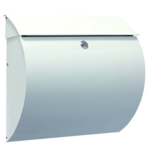 ARREGUI Aura E5401 Briefkasten aus Verzinktem Stahl, Größe L (Zeitschriften und C4-Umschläge), Moderner Wandbriefkasten für den Außenbereich mit Schutzklappe, Postkasten für Draußen, Weiß