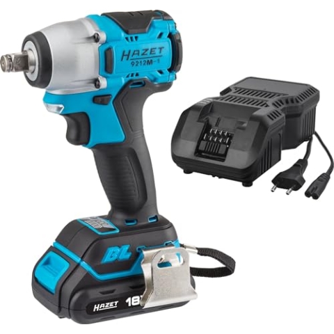 HAZET Mini Akku Schlagschrauber Satz 9212M-1 I 1/2 Zoll Vierkantabtrieb I 3-teiliges Set I Bürstenloser Motor I Drei Leistungsstufen für den Drehmoment-Anzug