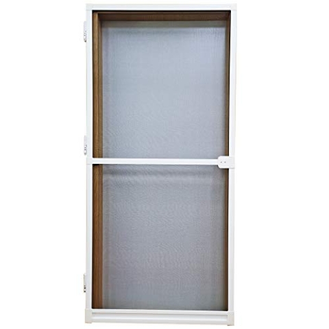 PALMAT - Fliegengitter Tür - Verstellbare Größen, Superfeine Gitter, Mückenschutz, Fliegenschutz, Fliegengittertür Weiß, Braun oder Schwarz (120x240 cm, Weiß)