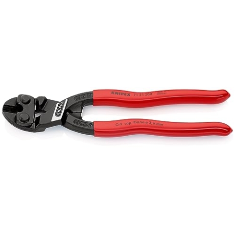 Knipex CoBolt® Kompakt-Bolzenschneider schwarz atramentiert, mit Kunststoff überzogen 200 mm (SB-Karte/Blister) 71 21 200 SB