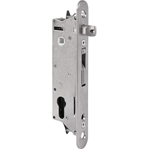 Locinox Rohrrahmenschloss Fiftylock mit Hakenriegel, PZ 92,DM 30 mm,Stulp rund,Edelstahl, silber