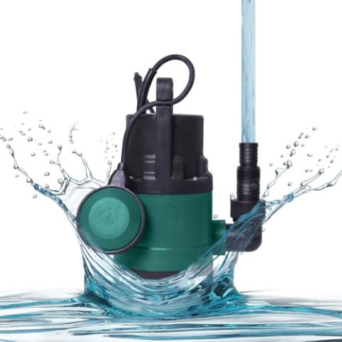 VONROC Tauchpumpe Schmutzwasserpumpe 400W - 8000l/h - Wasserpumpe Keller - Gartenpumpe für sauberes oder leicht verschmutztes Wasser mit Schwimmer