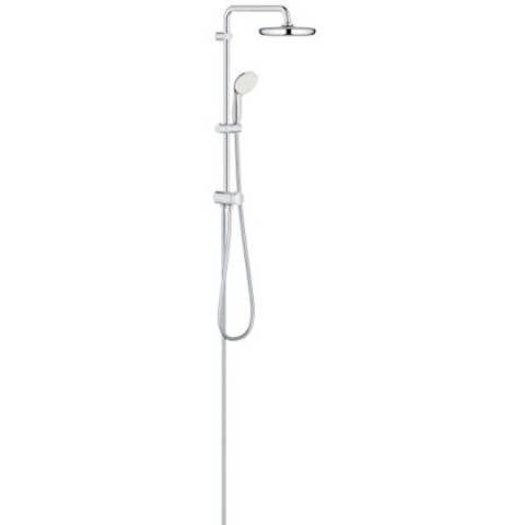 GROHE Tempesta 210 Flex - Duschsystem mit Umstellung für die Wandmontage (Wandmontage, 390 mm Duscharm,höhenverstellbar, Antikalk- System), chrom, 26381001