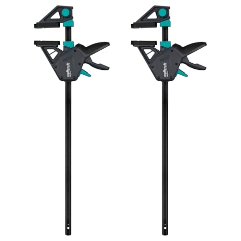 wolfcraft 2 Einhandzwingen PRO MAX I 8662060 I 250 kg Spannkraft für höchste professionelle Ansprüche I hohe Haltekraft I 450 mm Spannweite I Made in Europe