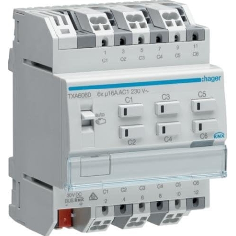 Módulo 6 salidas, 16A cargas capacitivas, easy