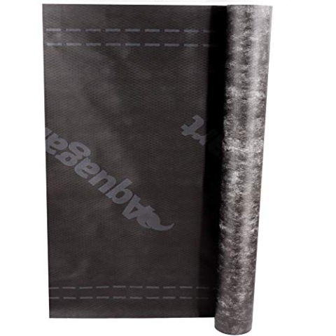 Hochwertige diffusionsoffene Unterspannbahn von Aquagart I 150m² Schalungsbahn schwarz 130g/m² 1,5m breit SD-Wert: 0,02m I Dachfolie wasserdicht & atmungsaktiv I Dachbahn Dachpappe Dachunterspannbahn