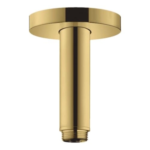 hansgrohe Deckenanschluss S für Regendusche, Anschluss Kopfbrause 10 cm, Polished Gold Optik