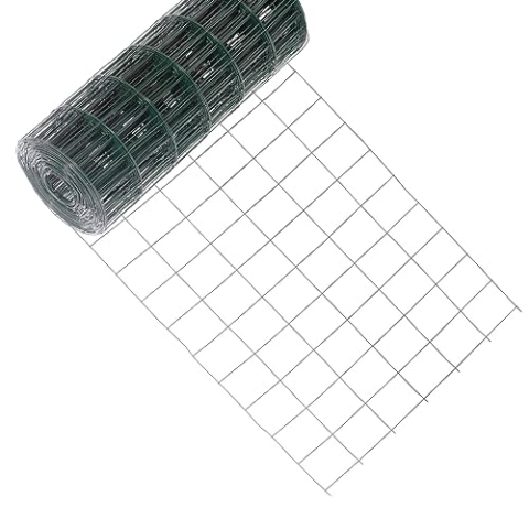 Garmix Gartenzaun Maschendraht Gitterzaun Wildzaun Schweißgitter Grün 25m 7,5x10cm 2,10mm (100 cm)