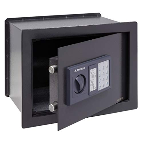 ARREGUI Class W25EB Wandtresor mit Zahlenschloss | Tresor Wandmontage mit Elektronikschloss | Doppelbolzen Verriegelung | Einfache Montage | Versteckter Tresor | 28 x 38 x 25 cm, 17 L