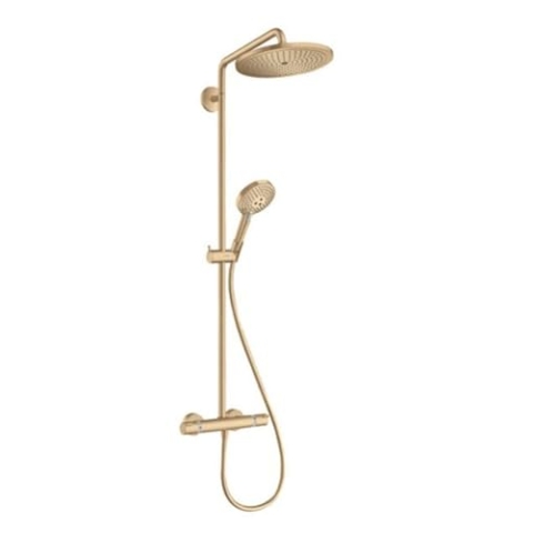 hansgrohe Duschsystem Croma Select S Showerpipe 280 Regendusche (Duschkopf, Duschstange, Thermostat, Schlauch, 3 Strahlarten) Brushed Bronze