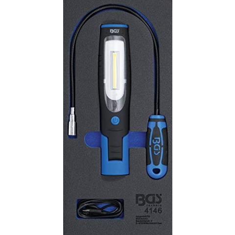 BGS 4146 | Werkstattwageneinlage 1/3: Handlampe und Magnetheberlampe | 3-tlg.