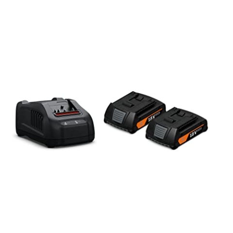 Fein Akku Starterset GBA 18 V 2,0 AH AS (2 Li-Ionen Akkus 2,0 AH + Ladegerät, für AMPShare/Bosch Professional 18 V, Kurze Ladezeiten, Ladestrom 8 Ampere) 92604244010