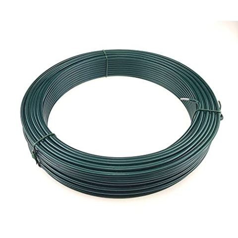 Garmix Spanndraht Grün Feuerverzinkt für Maschendraht Zaun Metall Draht (200m, 3,8mm)
