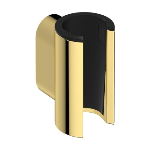 hansgrohe Porter Fine - Duschkopfhalterung, Duschhalterung für Brauseschläuche mit konischer Mutter, Handbrause Halterung, Polished Gold Optic, 28885990