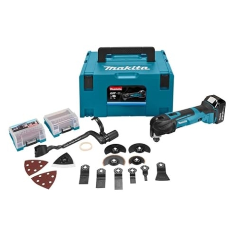 MAKITA DTM51T1JX2 Multifunktionswerkzeug, 38 Zubehörteile, 1 Li-Ion-Akku mit 18 V, 5 Ah, Makpac-Koffer