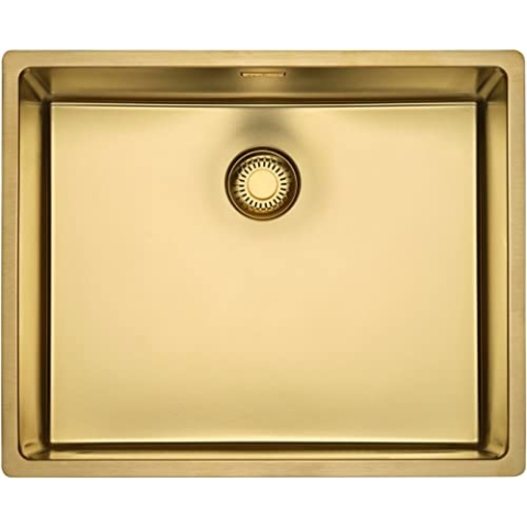 REGINOX R35160 NEW YORK 50X40 Comfort GOLD Flax Edelstahlspüle ab Schrankbreite 60 cm/Flächenbündig/Flacheinbau/Unterbau