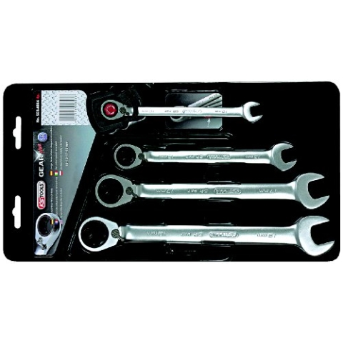 KS Tools 503.4604 GEARplus Ratschenringmaulschlüssel-Satz, umschaltbar, 4-tlg.