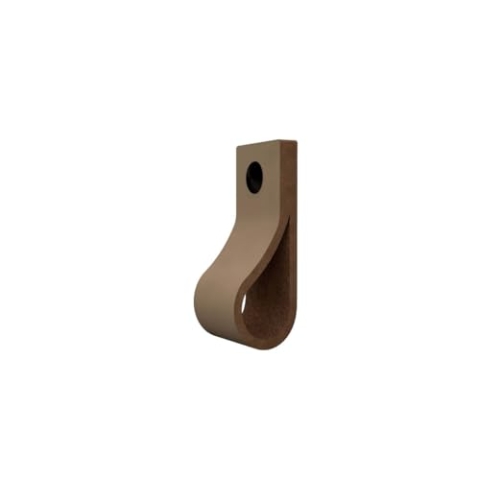 Handles and more - 6 x Ledergriffe für Möbel - Taupe - Größe XS 12,6cm - inkl. 3 Schraubenfarben - Schrankgriffe Leder - Türgriffe Leder - Ledergriffe für Schuhschrank & Schublade - Lederschlaufen