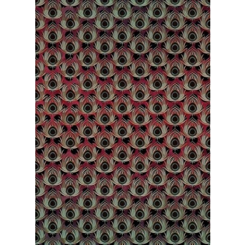 Komar Vlies Fototapete PAON ROUGE | Tapete, XXL, Dekoration, Jugendstil, Schlafzimmer, Wohnzimmer, Pfau, Feder | Größe 200 x 280 cm (Breite x Höhe) | HX4-033