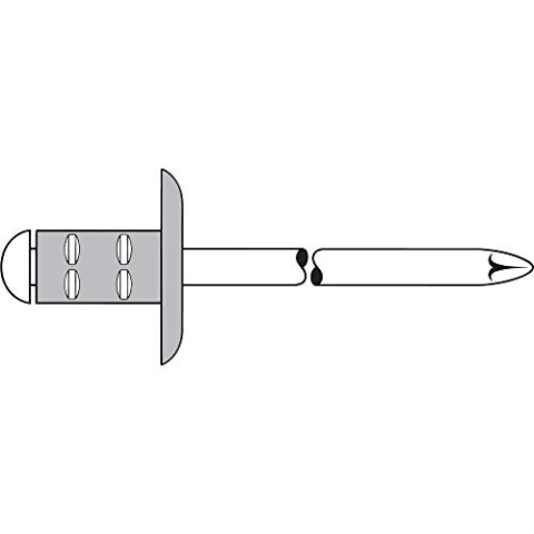 Gesipa Blindniete PolyGrip 500 Stück (Alu/Stahl 4x13 K 12, Nietschaft-ø 4mm, Scherkraft 1060 N, Zugkraft 1680 N, Großkopf) 1433830