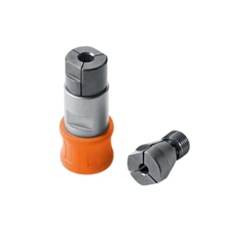 FEIN Gewindebohr-Adapter mit 2 Spannzangen zum Schneiden von Gewindegrößen M4 / M5 / M6 / M8. Kompatibel mit allen FEIN Akku-Schraubern mit QuickIN/QuickIN MAX Schnittstelle