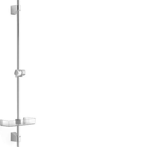 Hansa Wandstangenset / Brauseset Basicjet (ohne Handbrause) | + Wandstange, Montageset, Schieber, Seifenschale | Stange 920 mm, Brausehalterung: verstellbar, Steckkonus für Brauseschlauch