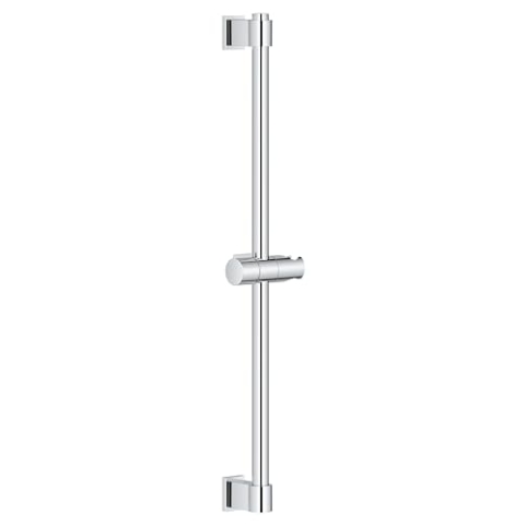 GROHE Vitalio, Duschstange 60cm ohne Bohren (oberes Befestigungselement verstellbar, mit Gleiter & Gelenkstück, zum Kleben oder Bohren, inkl. Schrauben & Dübel, ohne Kleber), chrom, 27724001