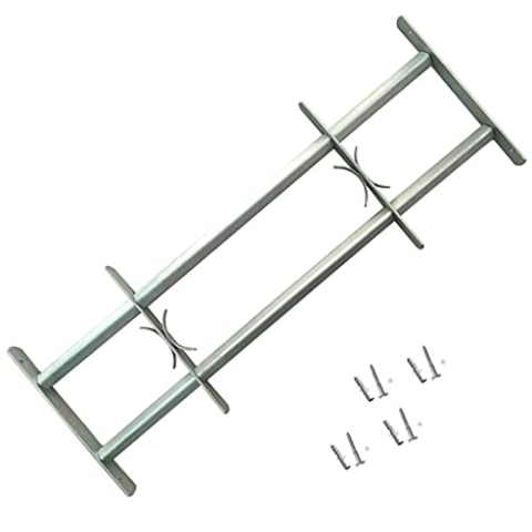 vidaXL 2x Fenstergitter Ausziehbar für Fenster Ausziehgitter Sicherheitsgitter Einbruchschutz Fenstersicherung mit Montagezubehör 1000-1500mm
