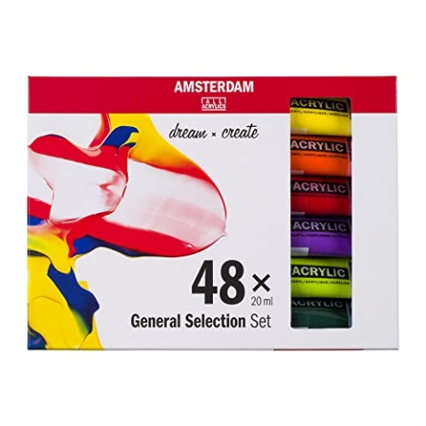 Amsterdam Standard Series Acrylfarben Set für Einsteiger | Probierset (48 x 20 ml Tuben) | Basis Farbauswahl