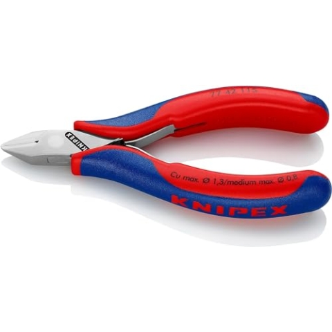 KNIPEX Elektronik-Seitenschneider mit durchgestecktem Gelenk mit Mehrkomponenten-Hüllen 115 mm 77 42 115 SB