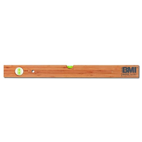 BMI Holzwasserwaage 661 Länge 60 cm (aus Hartholz, Oberfläche geölt, geringe Hitzeleitung, ideal für Sanitär + Straßenbau, 2 Libellen, Messgenauigkeit 1,0 mm/m) 661060