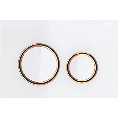 - Geberit Betätigungsplatte - Betätigungsplatte schwarz matt weiß Sigma21 für Doppelspülung Rotgold - Geberit