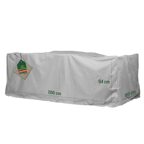 Mehr Garten Premium Protect Abdeckung Sitzgruppe rechteckig, 200x160x94 cm, hellgrau, atmungsaktives 2-lagiges Polyestergewebe, Gartenmöbel Abdeckung wasserdicht und UV-beständig