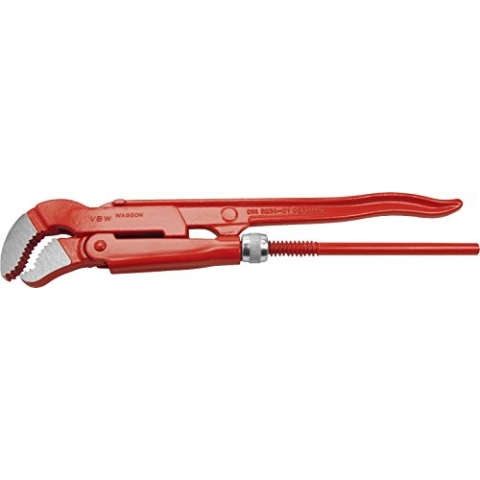 VBW 87952020 Eckrohrzange S-Maul 2", rot lackiert DIN 5234, Form C, Rot / Silber