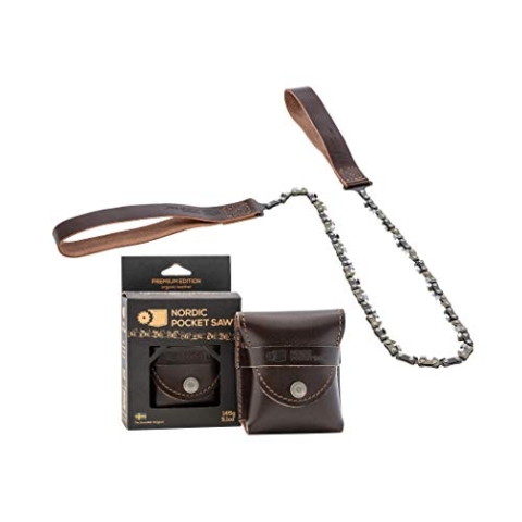 Nordic Pocket Saw Kettensäge 65 cm kompakte und Faltbare Campingsäge - Handsäge mit ledergriff und Tasche für Jagd wandern Outdoor überleben - Baumsäge Premium Made in Sweden
