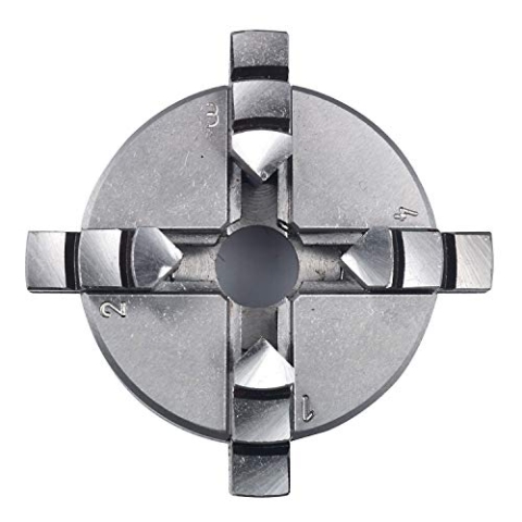 Proxxon 24158 4-Backen-Drehfutter zentrisch spannend für Feindrehmaschine FD 150/E, Spannbereich Umkehrbacken innen Ø1-20mm, außen Ø20-50mm